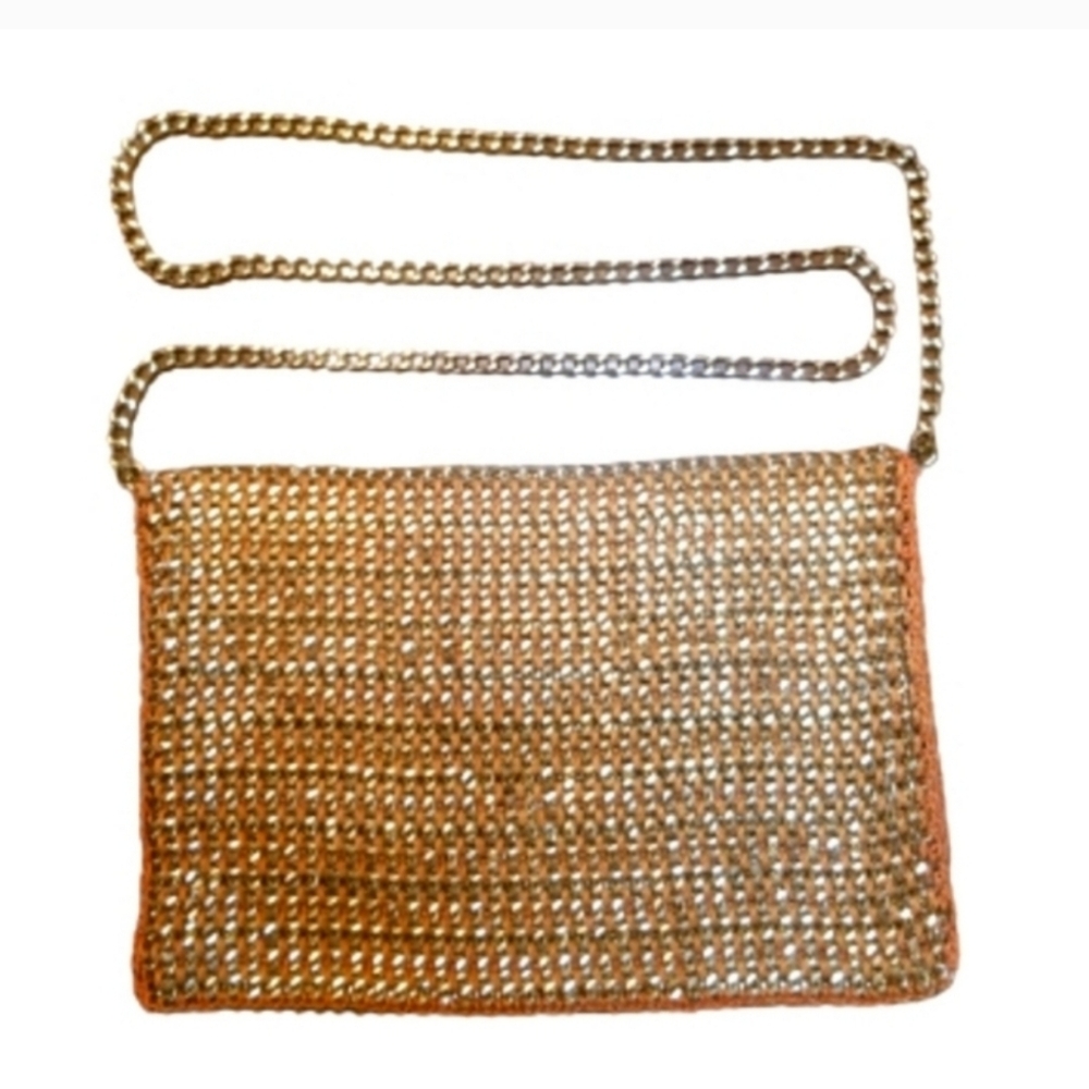 Clutch Chain and Cord Woven Crossbody Gold Tone - Picture 5 of 16
